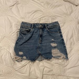 zara denim skirt
